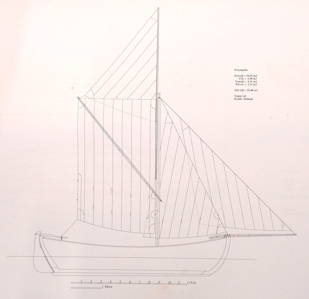 Sejltegning Præstø jollen